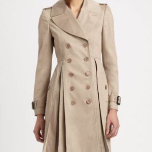 Burberry Pleated Trench Coat - Size 6